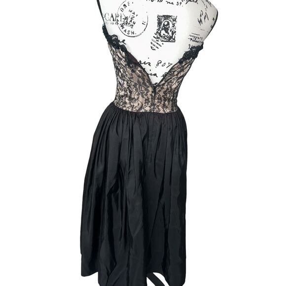 Vintage Gunne Sax Jessica McClintock Black Lace Party Strpls Dress Junior Sz 9 - Picture 6 of 13